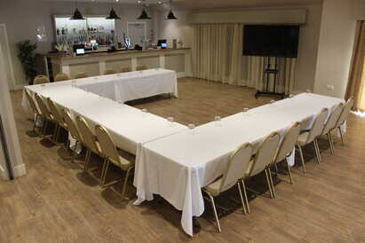 Oaks Pavilion corporate event layout at Rivenhall Oaks